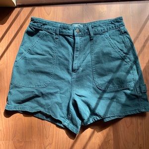 Universal thread high waisted boyfriend shorts teal green with big pockets